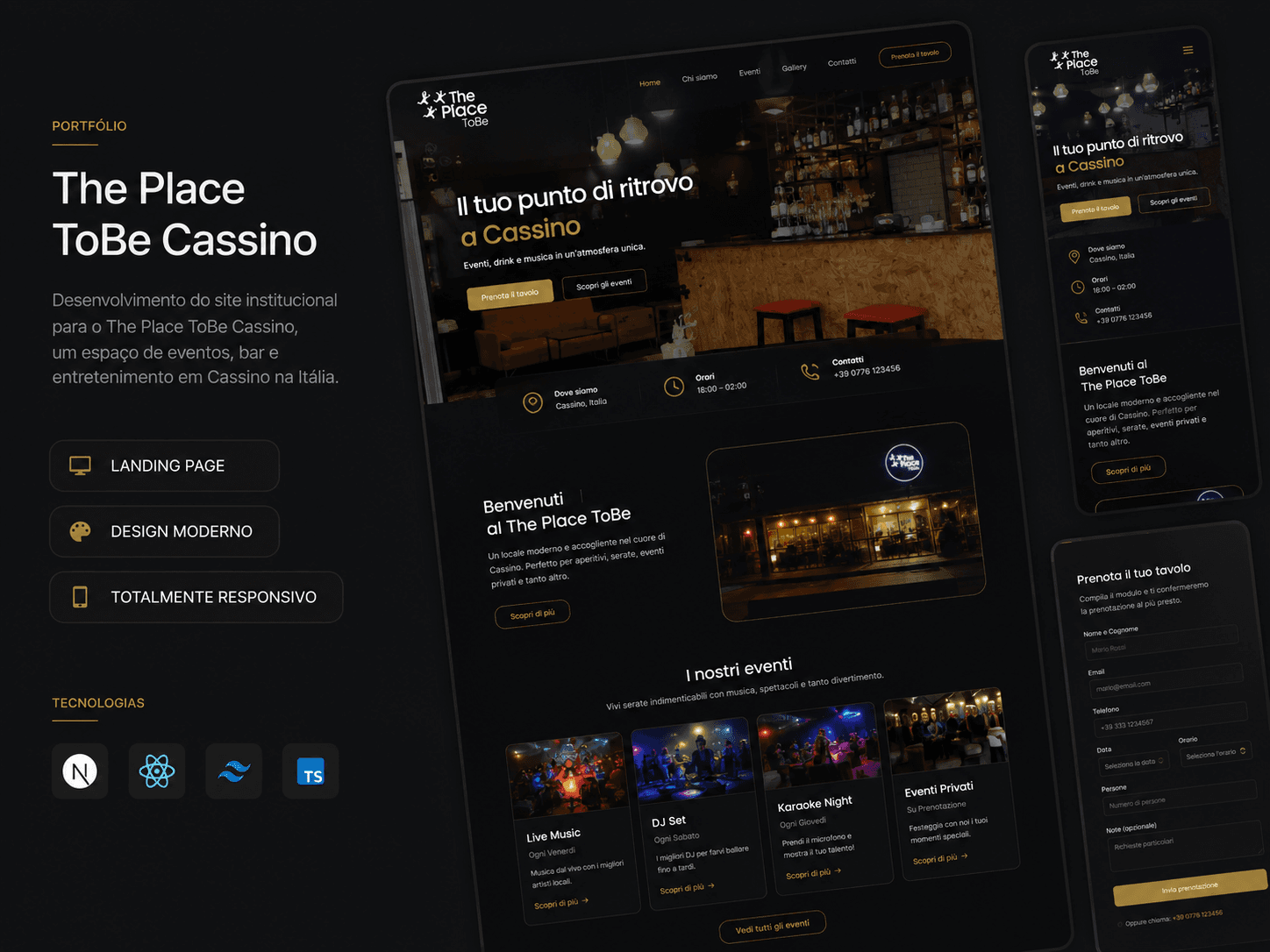 Capa do projeto The Place ToBe Cassino